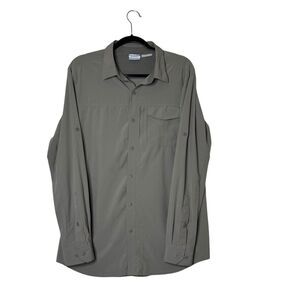 Columbia Silver Ridge Utility Shirt Medium Tan Omni Shield Button Up Fishing